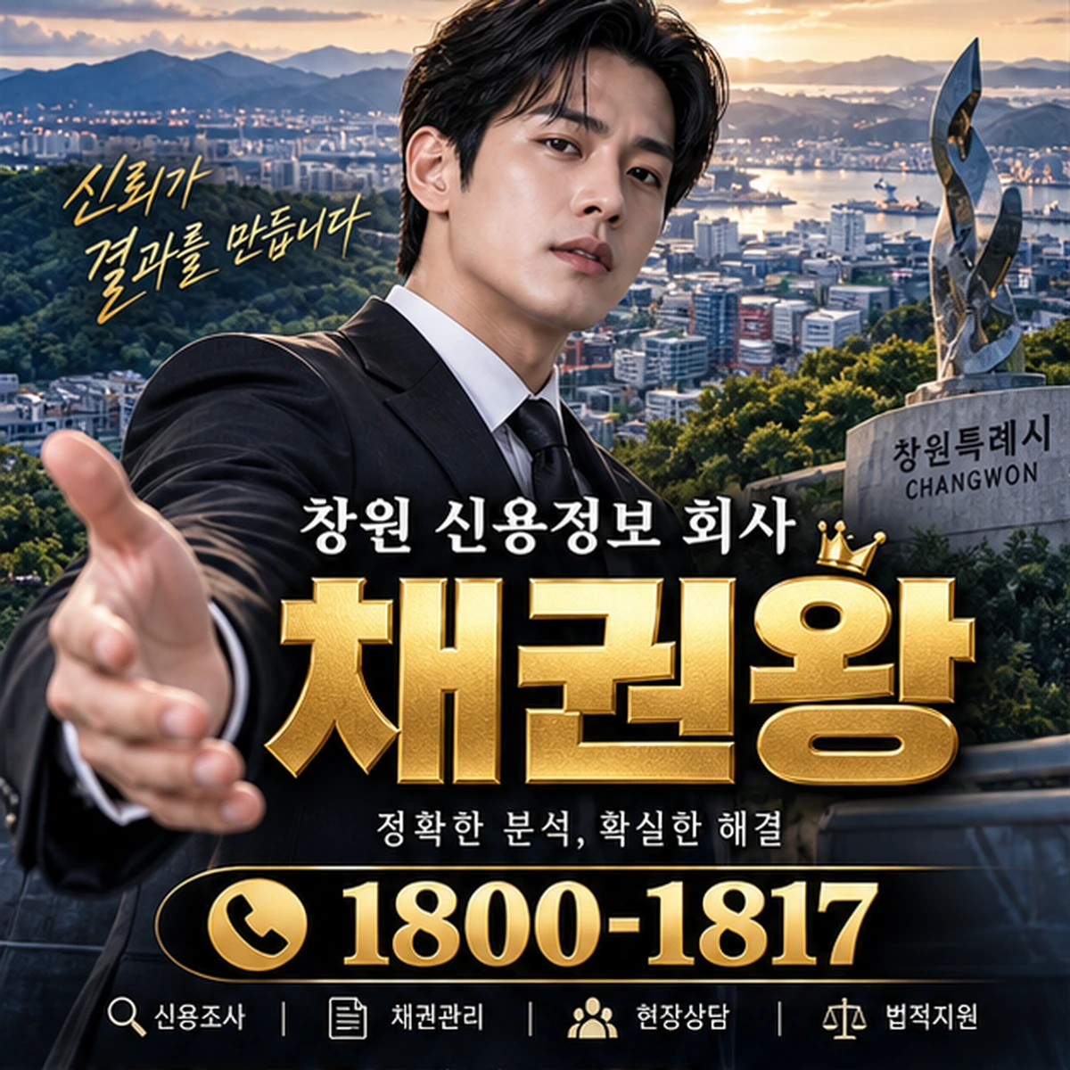 창원 신용정보 회사 자료를 검토하는 김실장