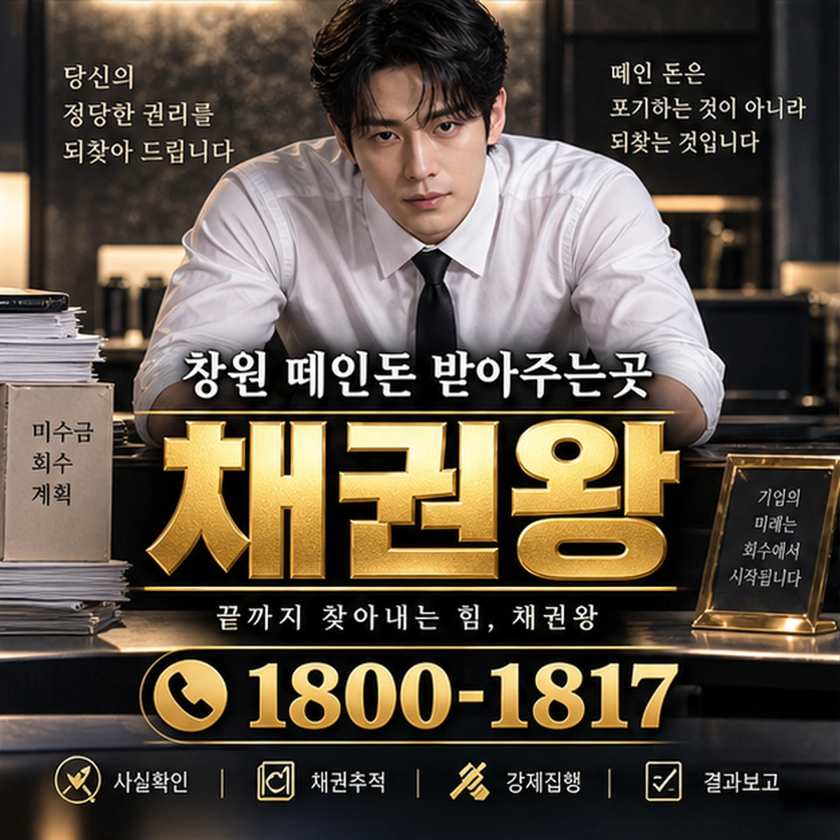 창원 떼인돈 받아주는곳 자료를 검토하는 김실장