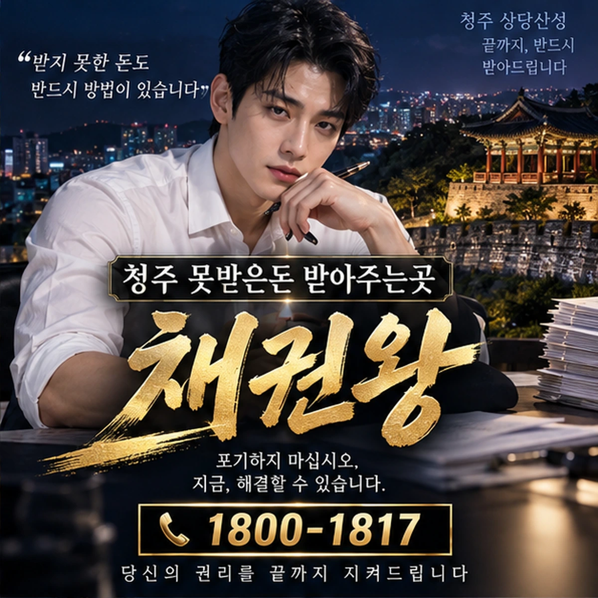청주 못받은돈 받아주는곳 자료를 검토하는 김실장