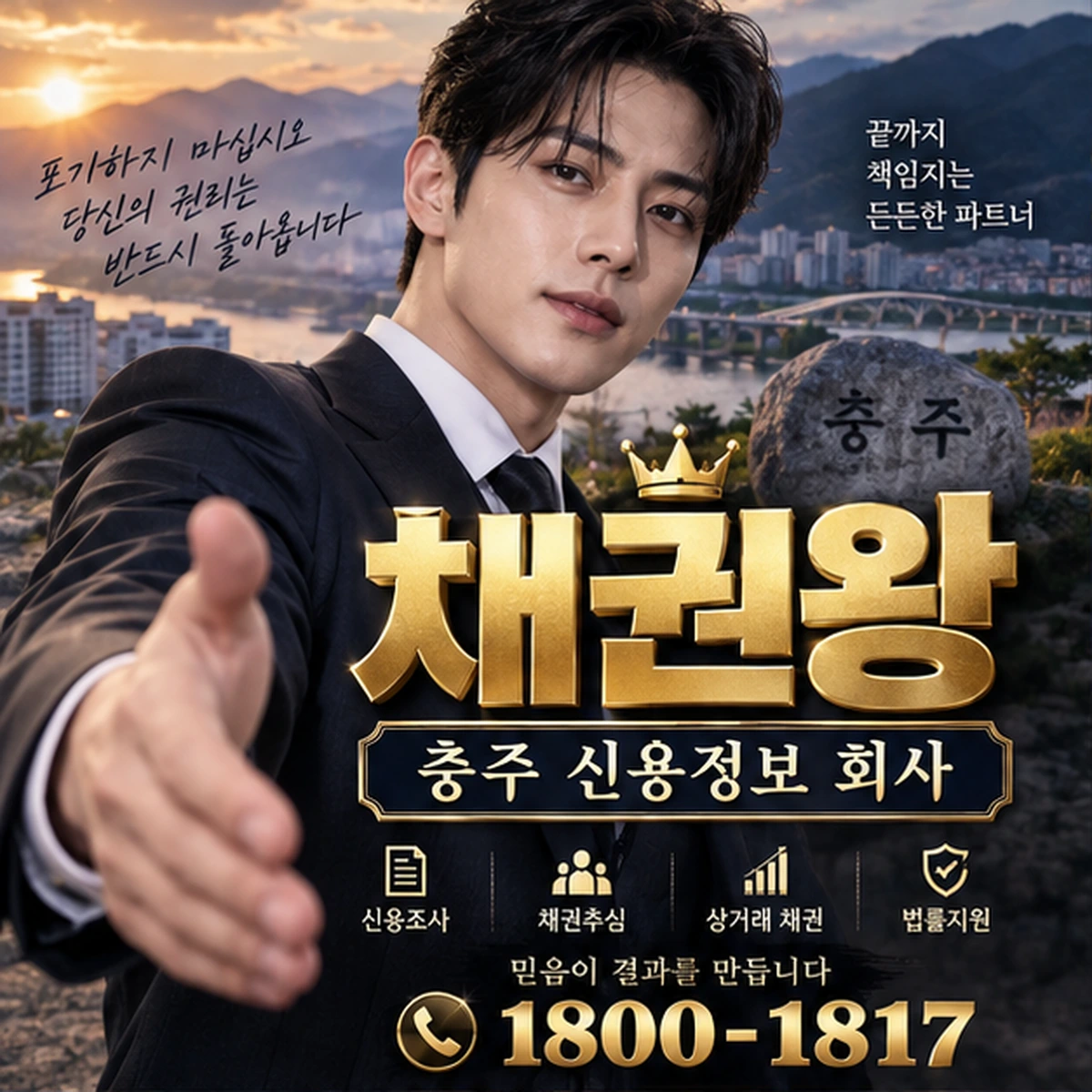 충주 신용정보 회사 자료를 검토하는 김실장