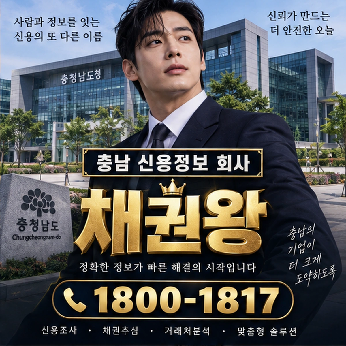 충남 신용정보 회사 자료를 검토하는 김실장