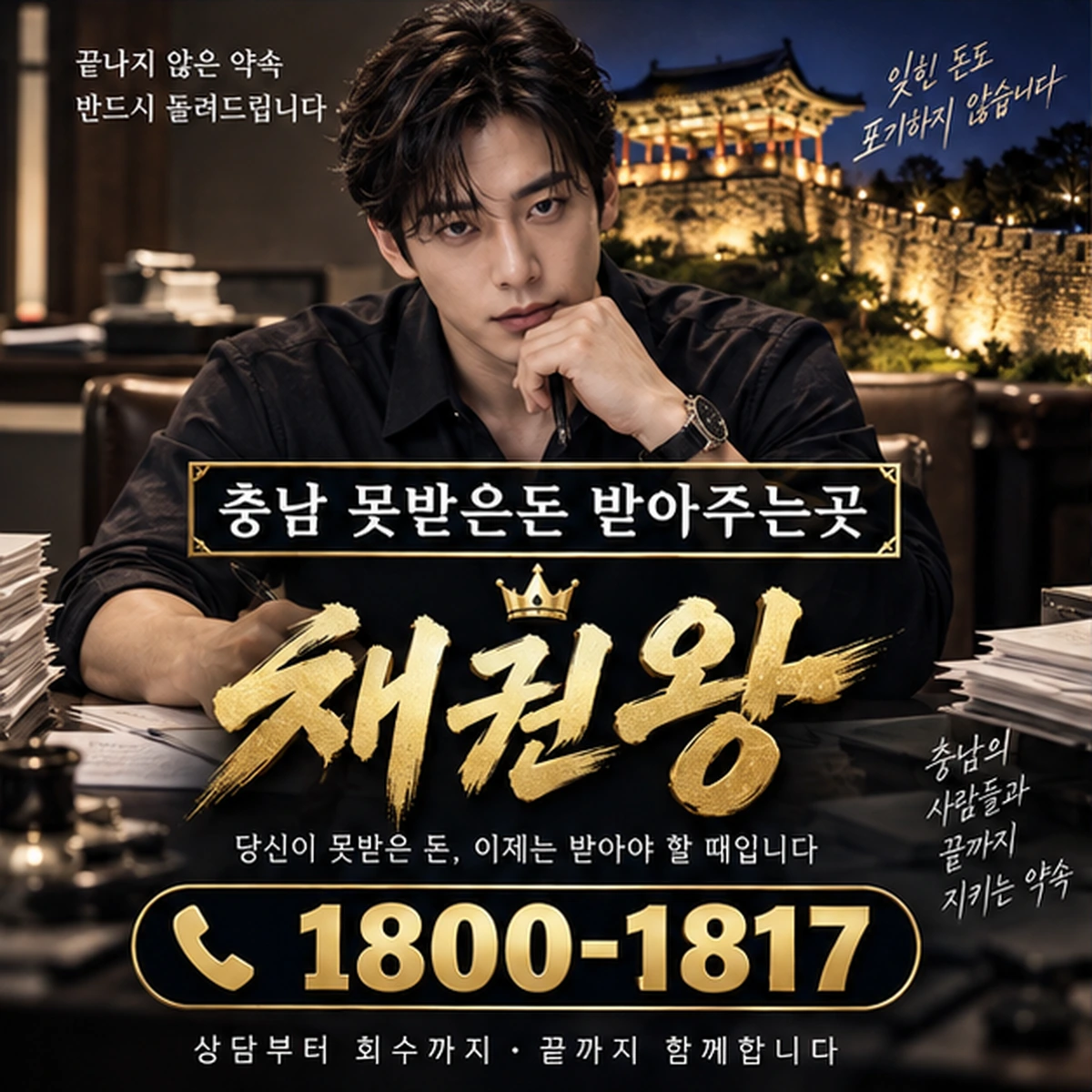 충남 못받은돈 받아주는곳 자료를 검토하는 김실장