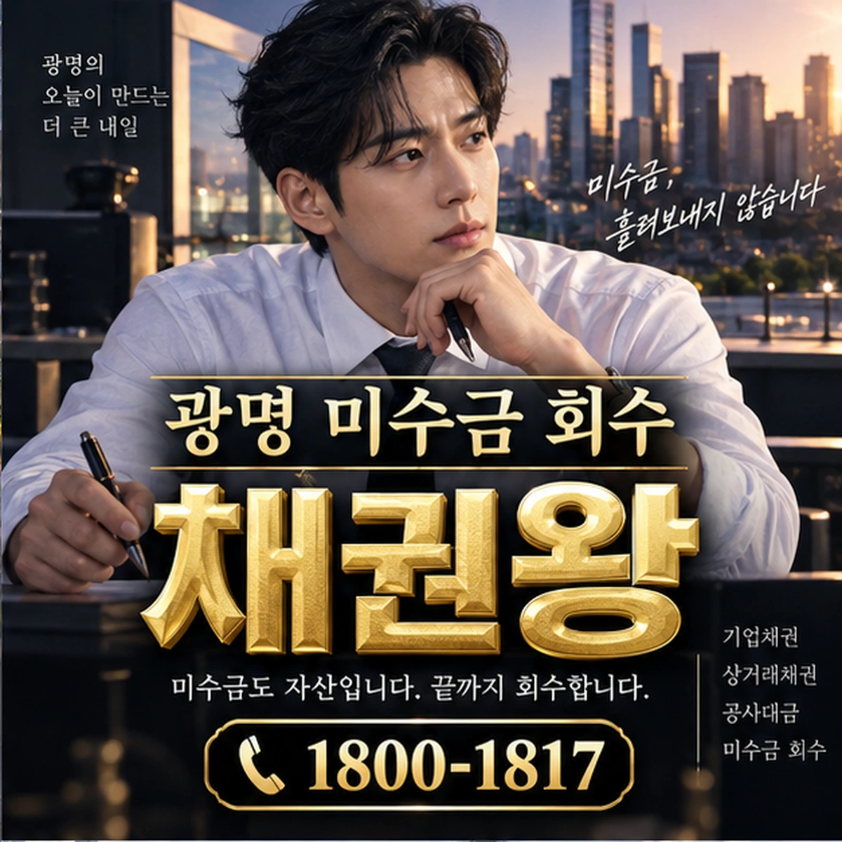 광명 미수금 회수 자료를 검토하는 김실장
