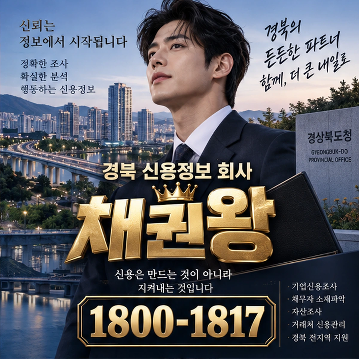 경북 신용정보 회사 자료를 검토하는 김실장