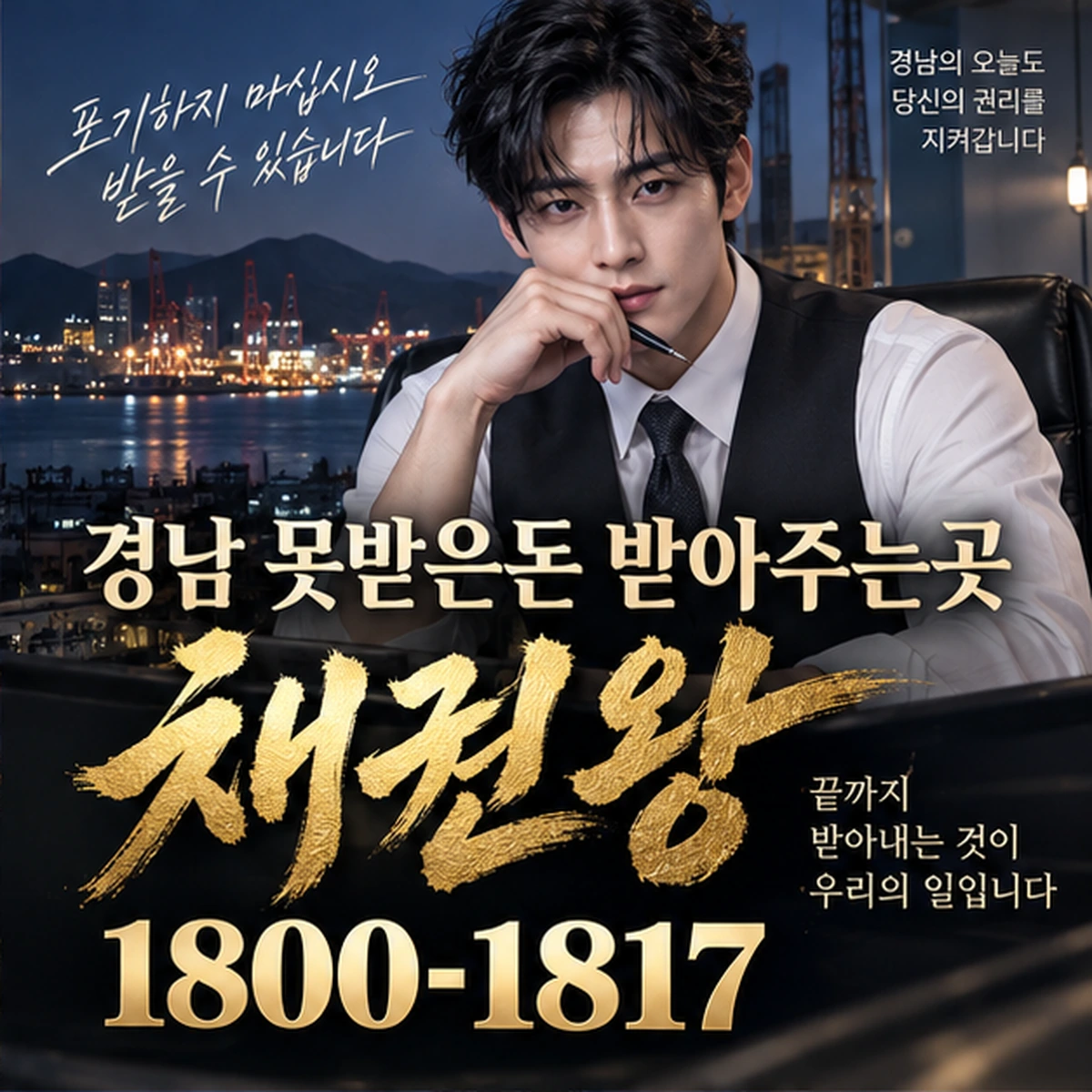 경남 못받은돈 받아주는곳 자료를 검토하는 김실장
