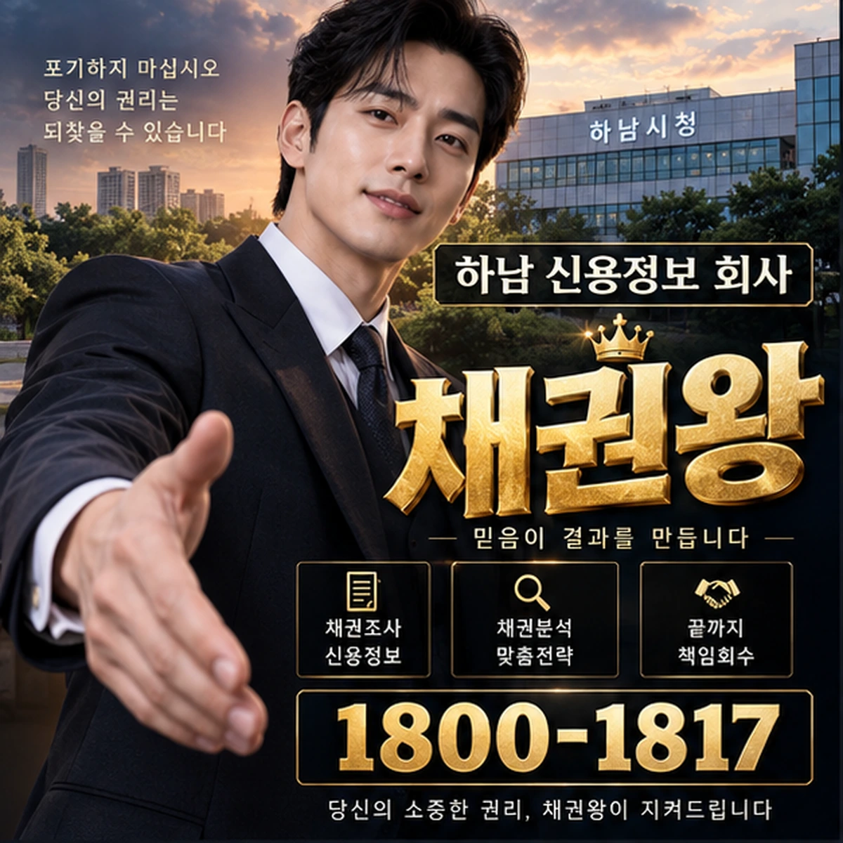 하남 신용정보 회사 자료를 검토하는 김실장