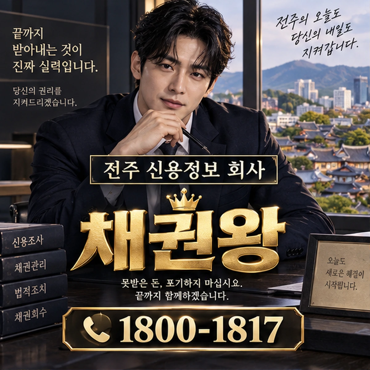 전주 신용정보 회사 자료를 검토하는 김실장