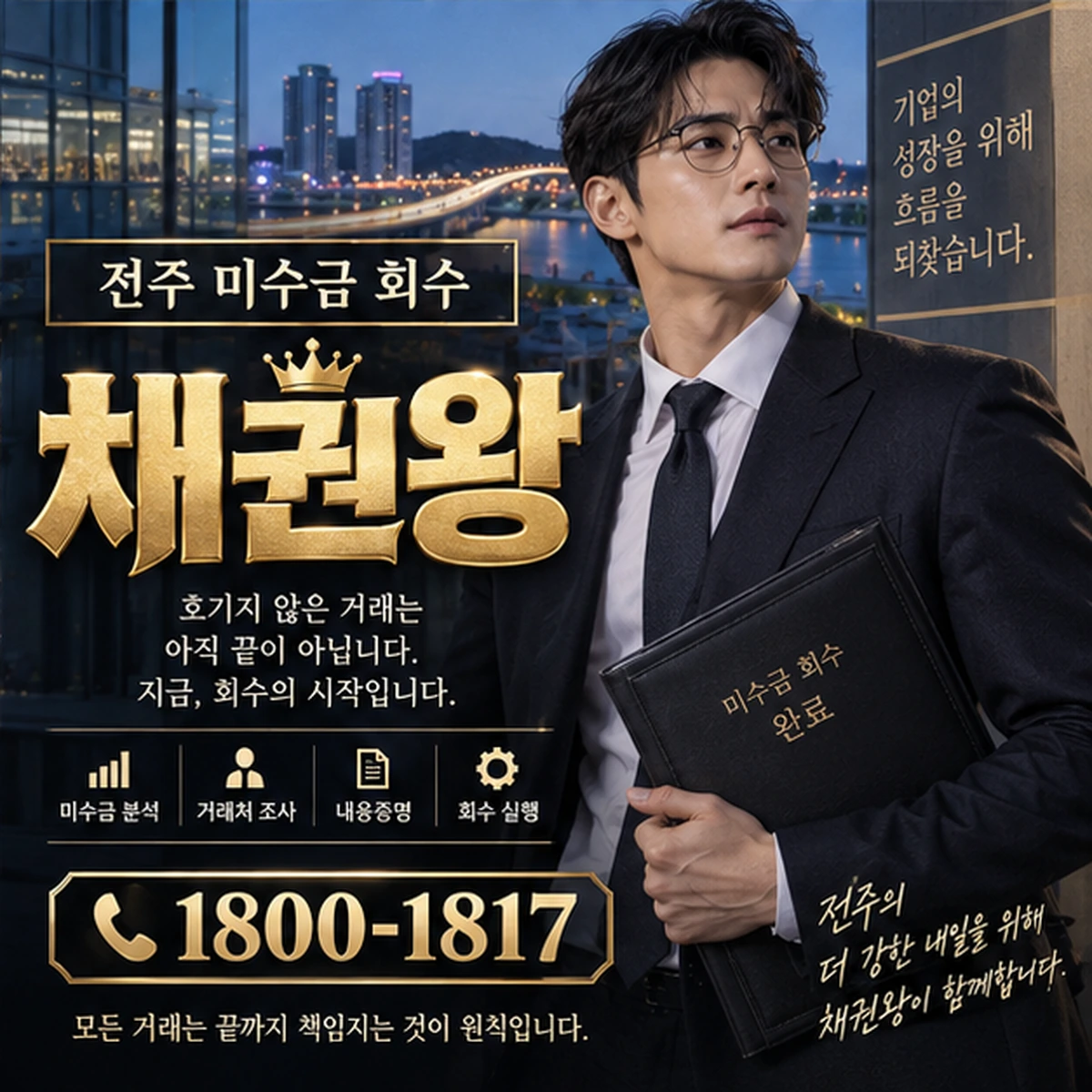 전주 미수금 회수 자료를 검토하는 김실장