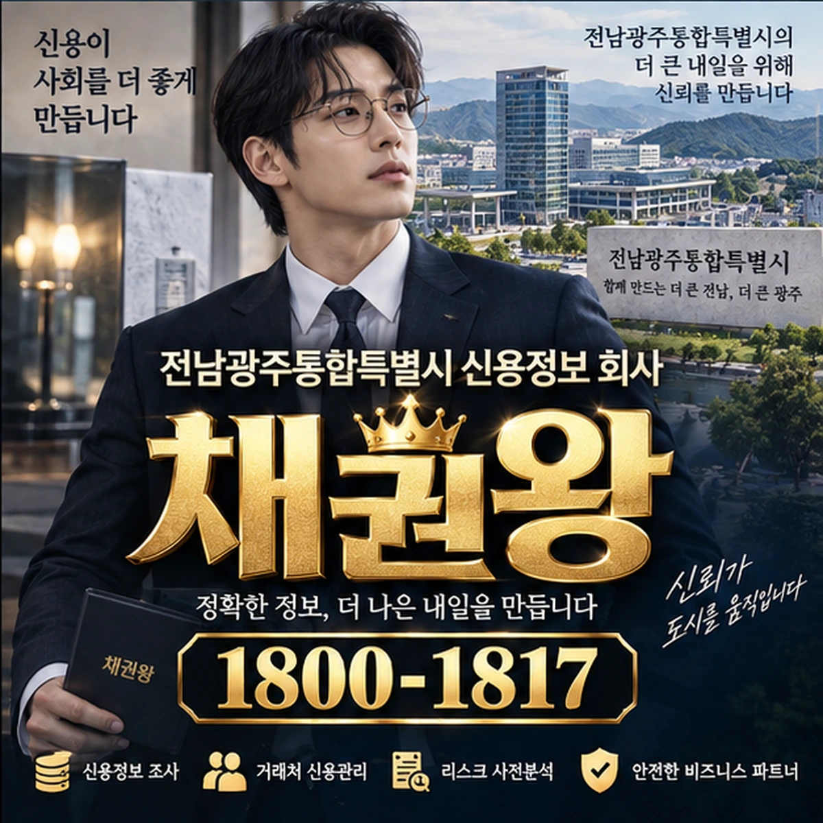 전남광주통합특별시 신용정보 회사 자료를 검토하는 김실장