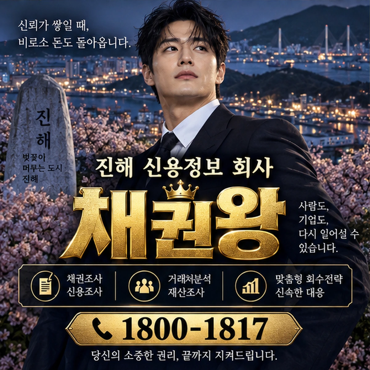 진해 신용정보 회사 자료를 검토하는 김실장