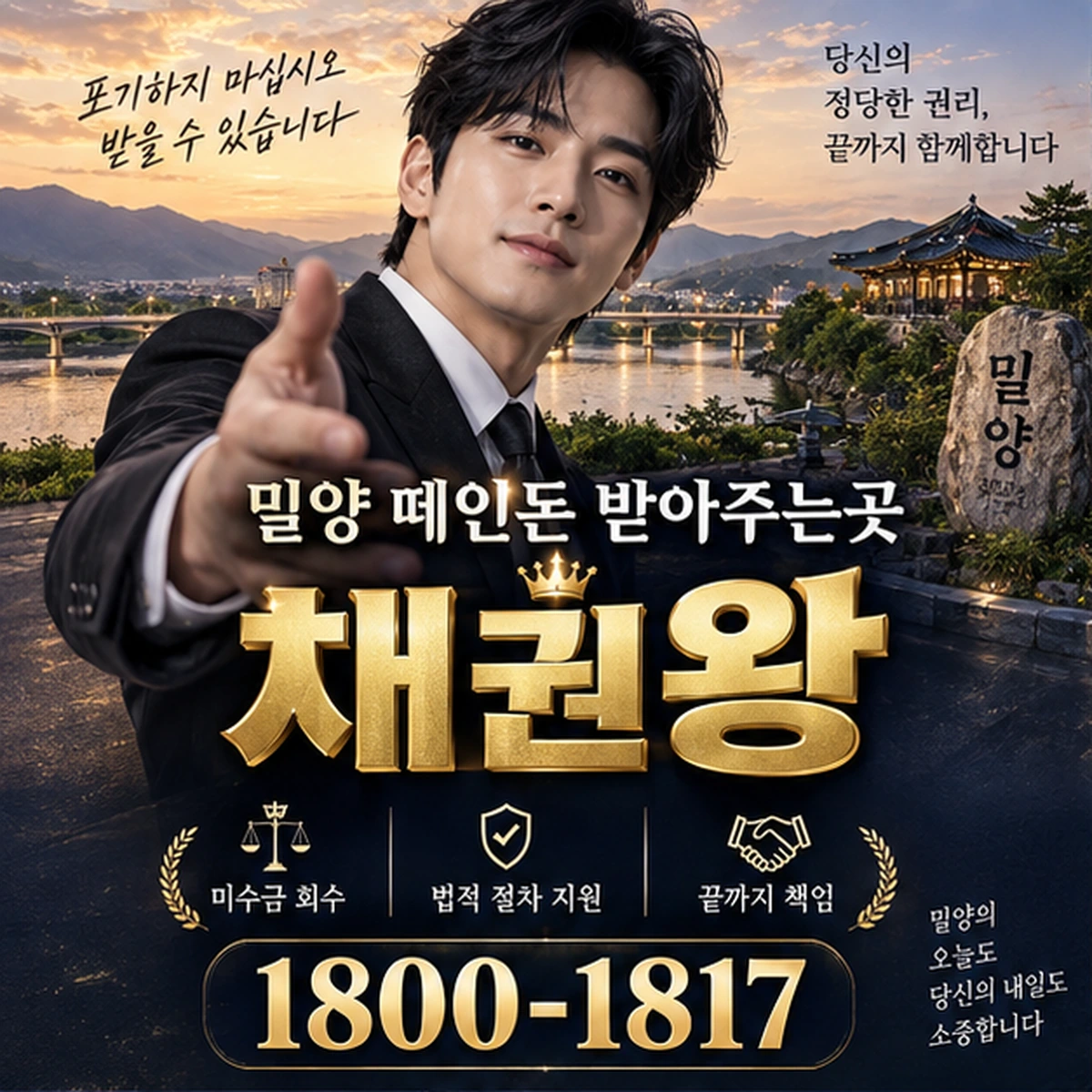 밀양 떼인돈 받아주는곳 자료를 검토하는 김실장