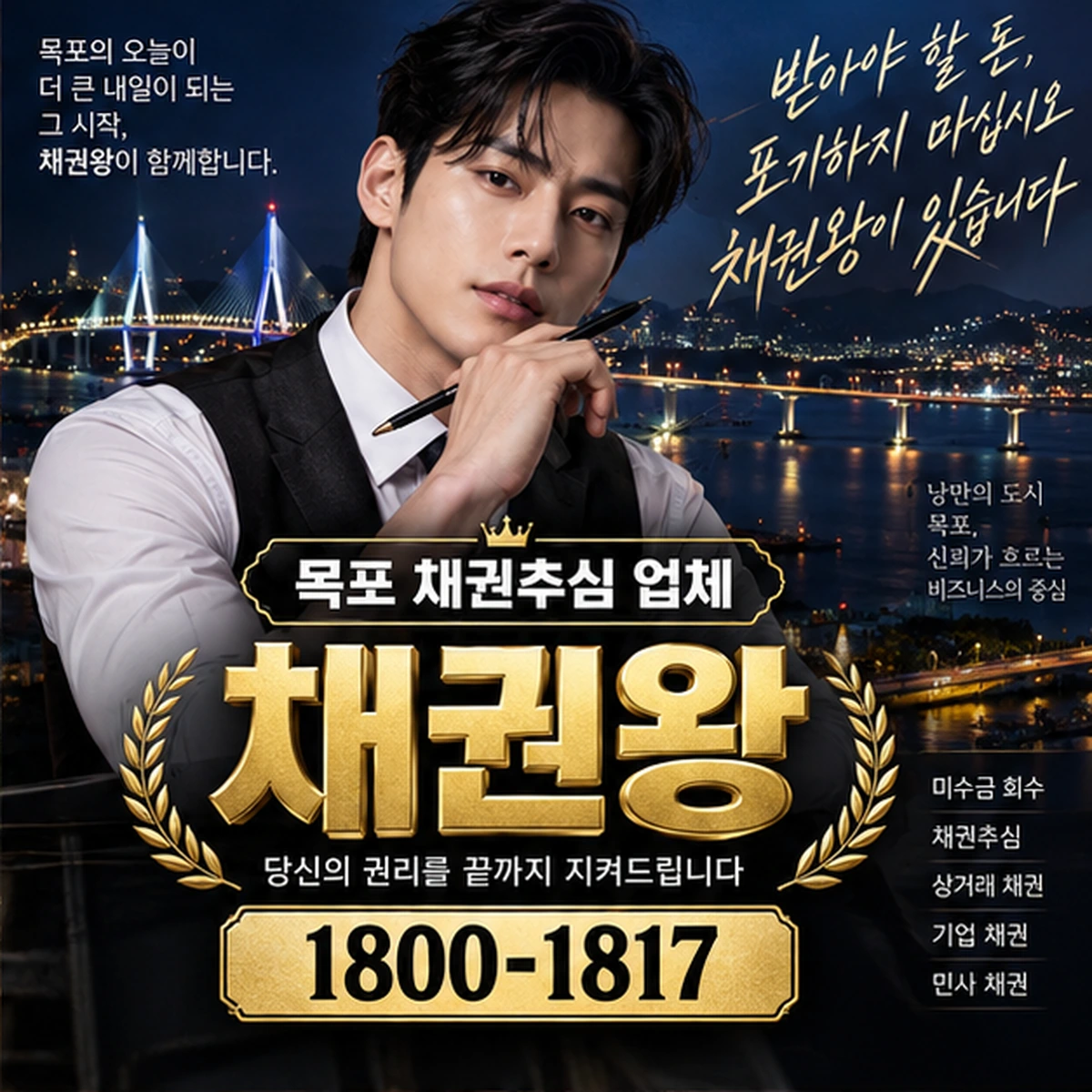 목포 채권추심 업체 자료를 검토하는 김실장