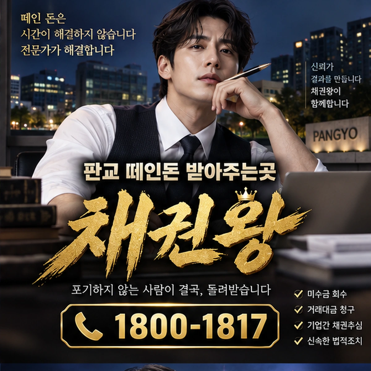 판교 떼인돈 받아주는곳 자료를 검토하는 김실장