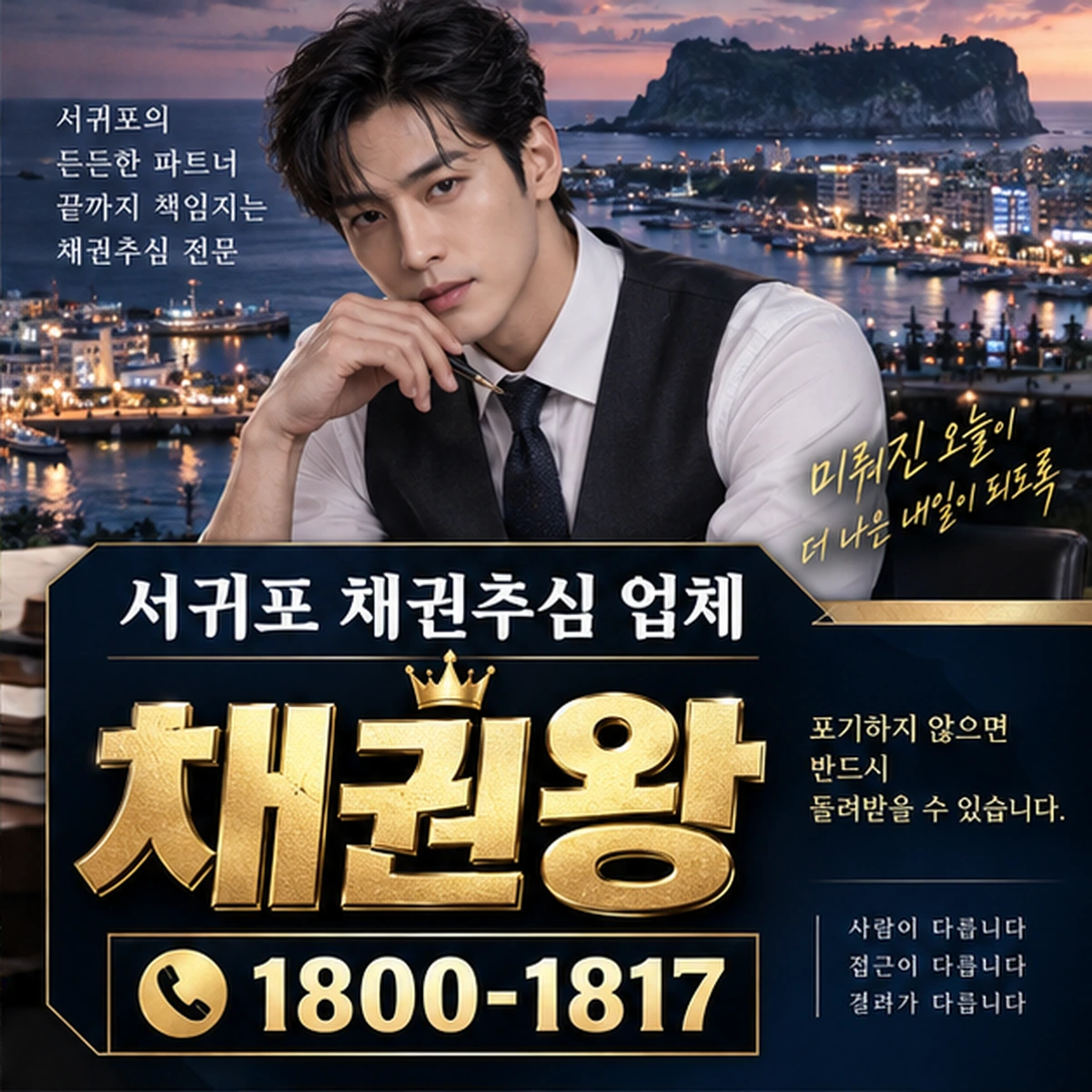 서귀포 채권추심 업체 자료를 검토하는 김실장