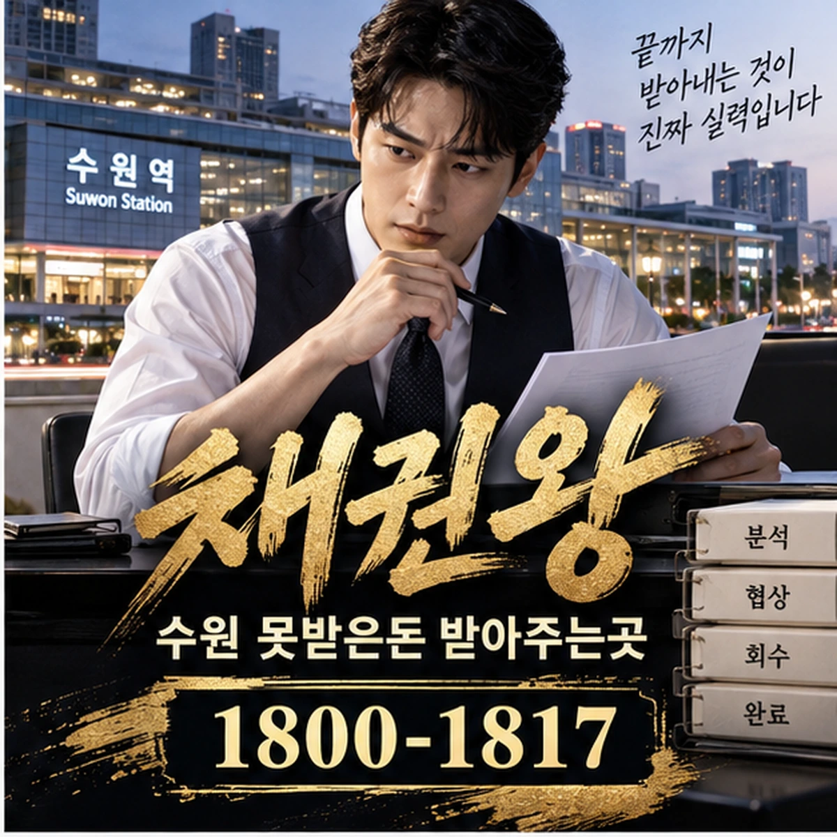 수원 못받은돈 받아주는곳 자료를 검토하는 김실장