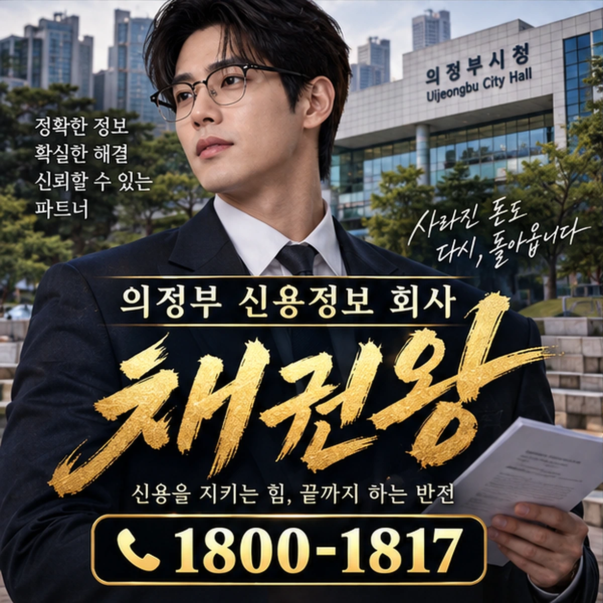의정부 신용정보 회사 자료를 검토하는 김실장