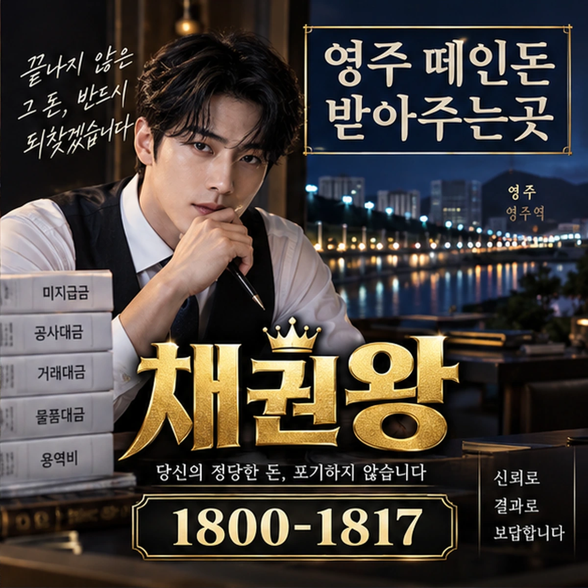 영주 떼인돈 받아주는곳 자료를 검토하는 김실장