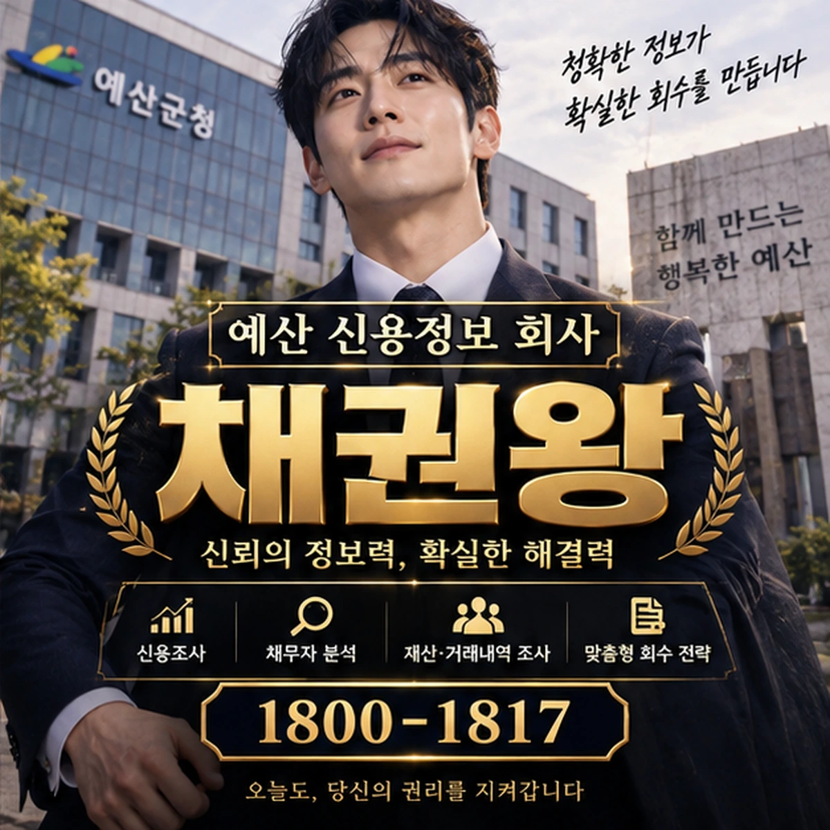 예산 신용정보 회사 자료를 검토하는 김실장